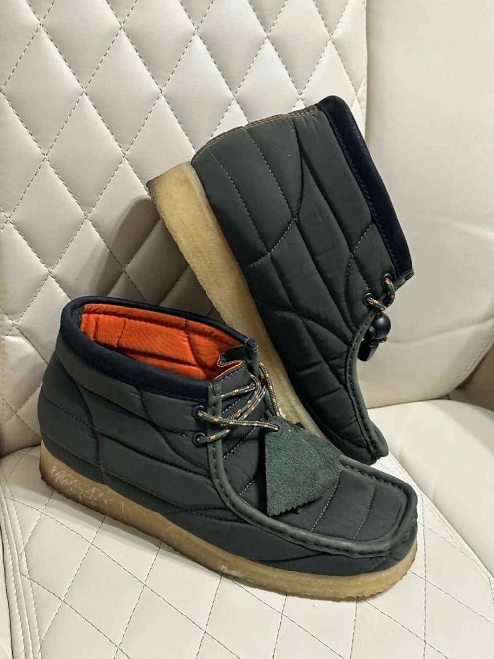 Clarks Originals Wallabee Boot Khaki Quilted Green limited edition size 8 men’s